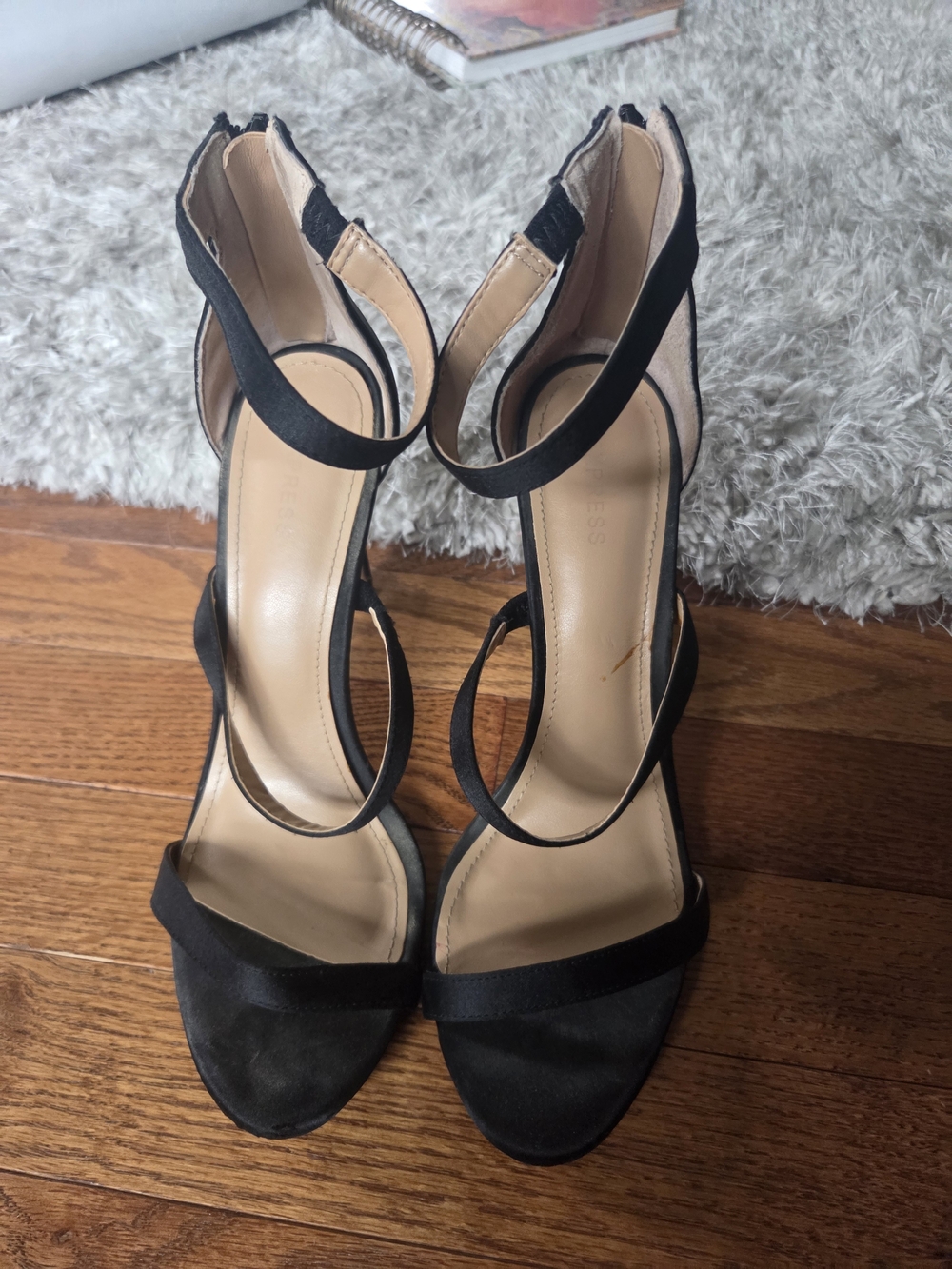 Express Black Strappy High Heel Sandals